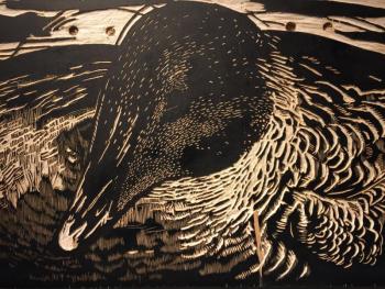 R. Keith Rendall woodcut