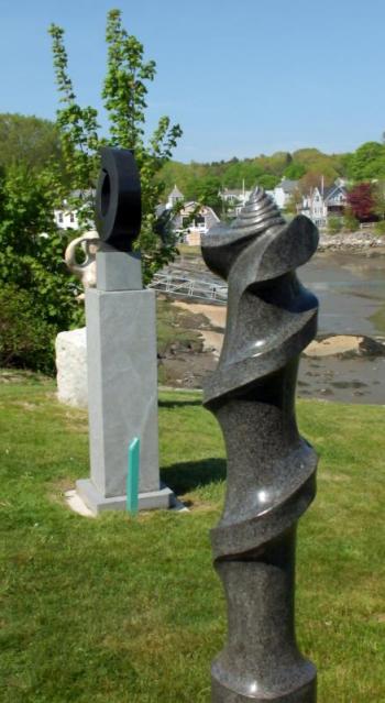 Don J Meserve sculptures of basalt and granite