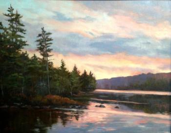 “Lake Symphony” oil by Mary Buergin