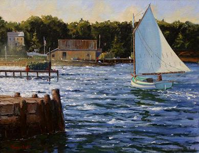 "Morning Sail Off Murray Hill," 14 by 18-inch oil on canvas by Brad Betts